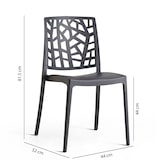 thumbnail of Set van 6 stapelbare stoelen in polypropyleen met glasvezel voor tuin of binnengebruik, waterafstotend en duurzaam, modern design – TRIXY – Zwart