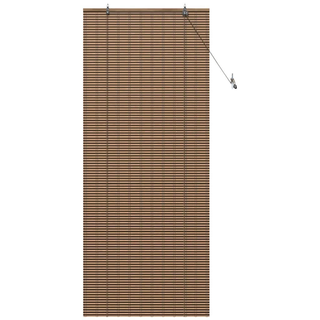 vidaXL Fensterjalousie mit Vorhängen Braun 80 x 220 cm Bambus