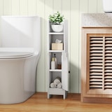 thumbnail of Armário estreito para casa de banho COSTWAY, armário de casa de banho com 2 compartimentos abertos e 2 prateleiras removíveis