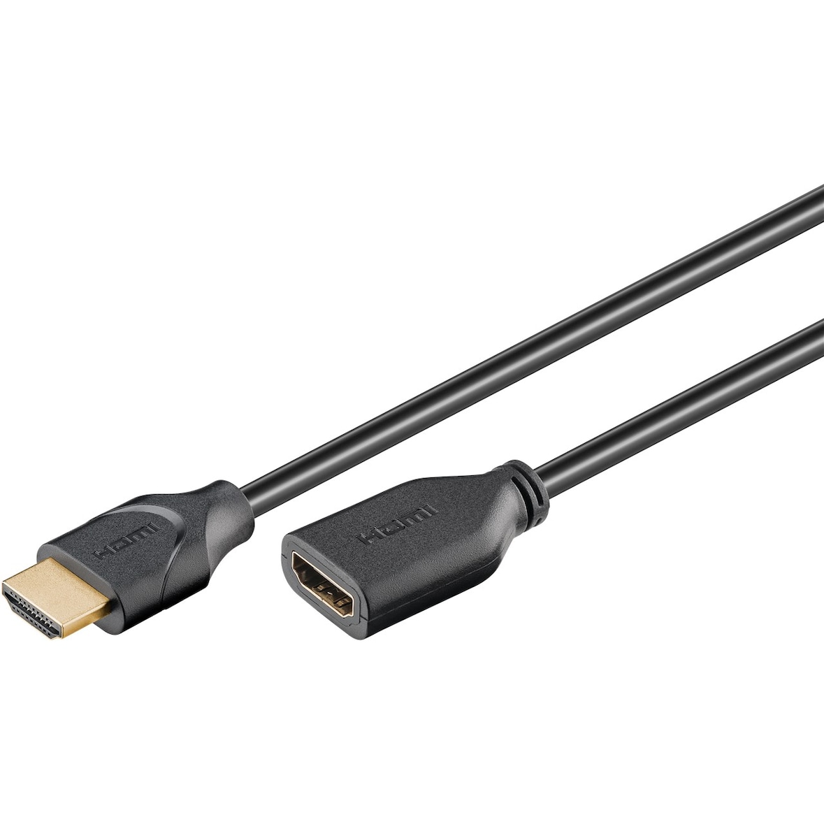 Goobay 61308 Standard High-Speed-HDMI™-Verlängerungskabel mit Ethernet, 1.5 m, Schwarz - 4K/60Hz