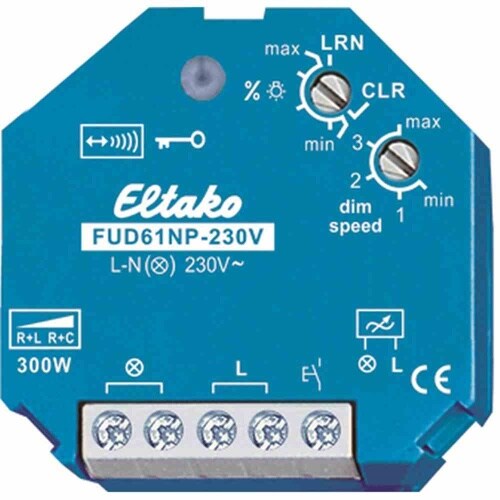Funk-Aktor, 868MHz, Aufputz, 230V AC, geeignet für Dimmer, geeignet für Pulsdrücker, geeignet für Schalter, mit Funkhandsender, FUD61NP-230V