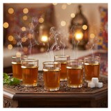 thumbnail of Tasses à thé en verre bords dorés 175ml - lot de 6