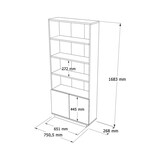 thumbnail of Dmora Bücherregal Dmartine, Büroregal, Mobiler Buchhalter, Bücherbrett, 75x27h168 cm, Eiche und Weiß