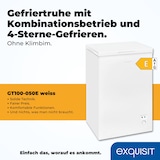 thumbnail of Exquisit Gefriertruhe, Kombigerät, 2-in-1, 99 Liter, Tiefkühltruhe, Kühlen, 4-Sterne-Gefrieren, Gefrierkorb, GT100-050E weiss