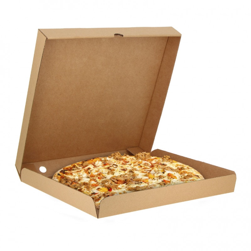 100 scatole di pizza kraft medie (33cm) Ref PIZZ33K