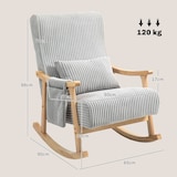 thumbnail of HOMCOM mecedora moderna silla mecedora con patas y reposabrazos de madera de caucho cojín lumbar y bolsillo mecedora para lactancia carga 120 kg gris
