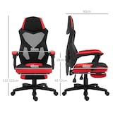 thumbnail of Vinsetto Sedia da Ufficio Ergonomica con Poggiapiedi Nera e Rossa