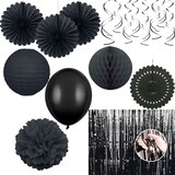 thumbnail of Partydeko schwarz Geburtstagsdeko Dekoration Deko Set Partyset