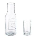 thumbnail of Relaxdays Wasserkaraffe Set mit Gläsern, 5-teiliges Set, 1,5 l, 200 ml, Karaffe ohne Deckel, Wassergläser, transparent