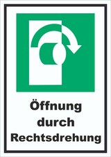 thumbnail of Öffnung durch Rechtsdrehung Schild A5 (148x210mm)