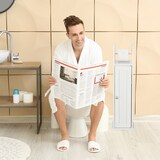 thumbnail of Relaxdays Toilettenpapierhalter stehend, schmal, für 5 Ersatzrollen, Bad Seitenschrank, MDF, HBT 78,5 x 20 x 18 cm, weiß