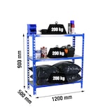 thumbnail of SimonRack Estanteria Metalica, 900x1200x500 mm, 3 Alturas, Bandeja Madera, 200 kg de Punto Flexión, Estanterias Almacenaje, Azul/Madera - Maderclick