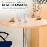 thumbnail of bümö Säulenhubtisch höhenverstellbar, Stehtisch Büro, Bistrotisch rund 80 x 80 cm - Besprechungstisch weiß, Stehtisch Holz-Platte, Säule aus Metall