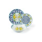 thumbnail of Excelsa 18-Teiliges Geschirrset Amalfi Porzellan Weiß, Blau Und Gelbe
