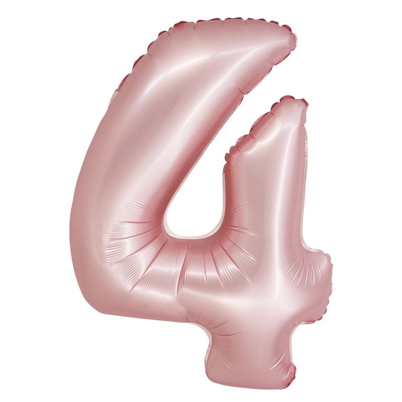 XL Folienballon roségold rosa matt Zahl 4