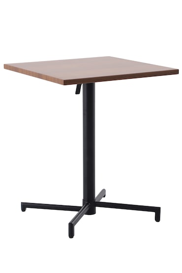 METRO PROFESSIONAL Table pliante SOFIA, acier, impression effet bois, 60 x 60 cm, carrée, nature/noir