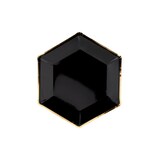 thumbnail of 6 große Teller schwarz mit Goldrand