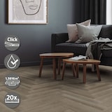 thumbnail of ML-Design PVC Bodenbelag Click Vinyl 1,56 m² 20 Dielen 61x12,8x0,42 cm Fischgrät Eiche Dunkel Braun Holzoptik Wasserfest