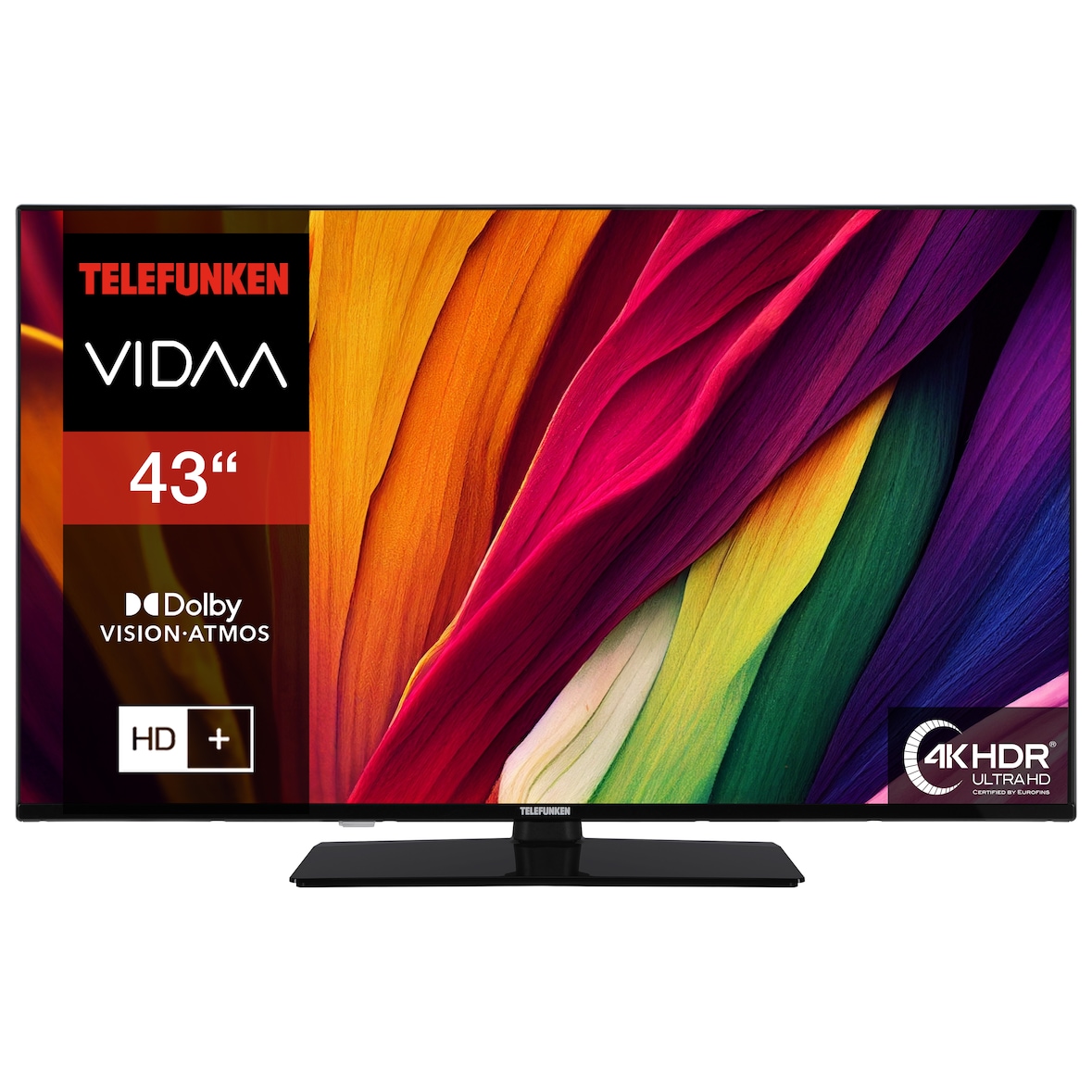 Telefunken XU43VP750M Fernseher 43 Zoll Smart TV VIDAA 4K UHD HDR Dolby Vision HD+ 6 Monate (2026)