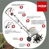 thumbnail of Elektrische rotovator 1500W Werkbreedte 17-45cm 6 messen - Werkdiepte 23cm Grondbewerking tuin IKRA