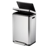 thumbnail of PROREGAL Stilvoller rechteckiger Treteimer mit extra breitem Pedal & gedämpften Stay-Open-Deckel | 45 Liter, HxBxT 65x43,3x33,4cm | Edelstahl