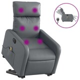 thumbnail of vidaXL Massagesessel mit Aufstehhilfe Elektrisch Grau Kunstleder