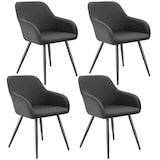 thumbnail of tectake Eetkamerstoel Marilyn, koordlook, gestoffeerd - antraciet / zwart, Set van 4 - 405417