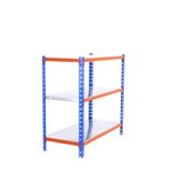 thumbnail of SimonRack Metallregal, 900x800x400 mm, 3 Ebenen, Metallboden, 180 kg Biegepunkt, Blau/Orange/Verzinkt - Simonclick