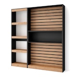 thumbnail of Bücherregal, Holzregal, 170x25x186cm, Wohnzimmer - Büro, Für Bücher, Moderner Stil, Eiche und Schwarz _ 82_3