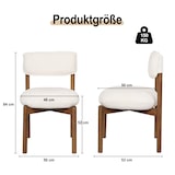 thumbnail of Esszimmerstuhl aus Rubberwood und Stoff in Walnuss, mit gepolstertem Sitz, zerlegbar, 52x56x80 cm