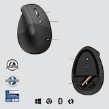 thumbnail of Logitech Lift for Business Maus Büro rechts RF Wireless + Bluetooth Optisch 4000 DPI