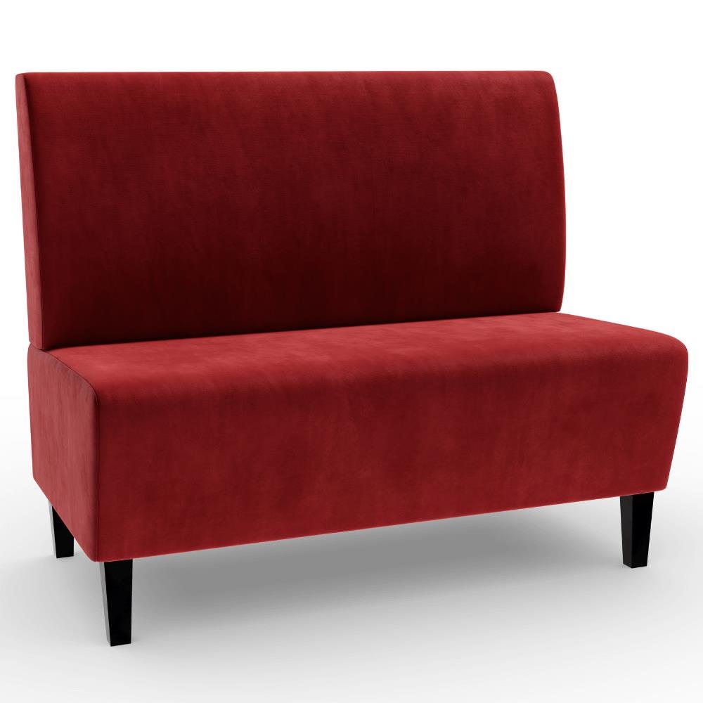 Gastro Sitzbank Paris | 180 cm breit | Samtstoff in Rot | Glatt | Dinerbank
