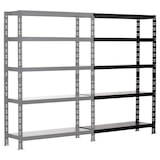 thumbnail of Etagère modulaire double 4 plateaux bois/métal 80x290xH176,8 cm 8 plateaux 145 cm ou 4 niveaux 290 cm 400 kg/plateau finition peinture époxy