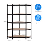 thumbnail of Scaffalatura Angolare Modulare in Metallo con 5 Ripiani Capacità 875 Kg 80x40x180cm Nero Thinia Home