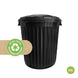 thumbnail of Poubelle Oscar 43 litres avec couvercle. Fabriqué avec des matériaux recyclés. Couleur noire.
