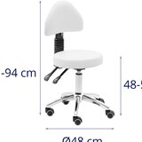 thumbnail of physa Rollhocker mit Rückenlehne - 48 - 61 cm - 150 kg  - weiß