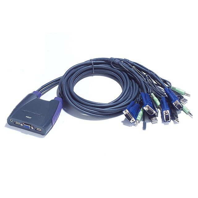 Aten CS64US 4-Port USB-KVM-Switch mit Kabel