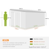 thumbnail of Outsunny Abrigo de Jardim 8,9 m² 280x345x201 cm Abrigo de Exterior de Aço para Armazenamento com Portas e 2 Janelas Cinza