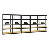 thumbnail of PROREGAL Mega Deal | 5x Schwerlastregal Slim Elephant S | HxBxT 180x90x45 cm | 5 Ebenen | Fachlast 350 kg | Schwarz | Stecksystem Lagerregal 5 Stk.