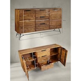 thumbnail of Design Sideboard NISHAN 160 x 40 x 88 cm Sheesham Massiv Holz, Kommode mit Türen & Schubladen, Massive Anrichte Industrial, Massivholz Schrank mit