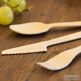thumbnail of BIOZOYG 3x 100 Stück Einwegbesteck Set, 16,5cm Holzbesteck, robust und kompostierbar, ideal für Partys und Catering, inklusive Messer, Gabel, Löffel