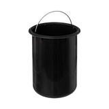 thumbnail of Poubelle en métal Noir marbré et couvercle en bambou 3 L