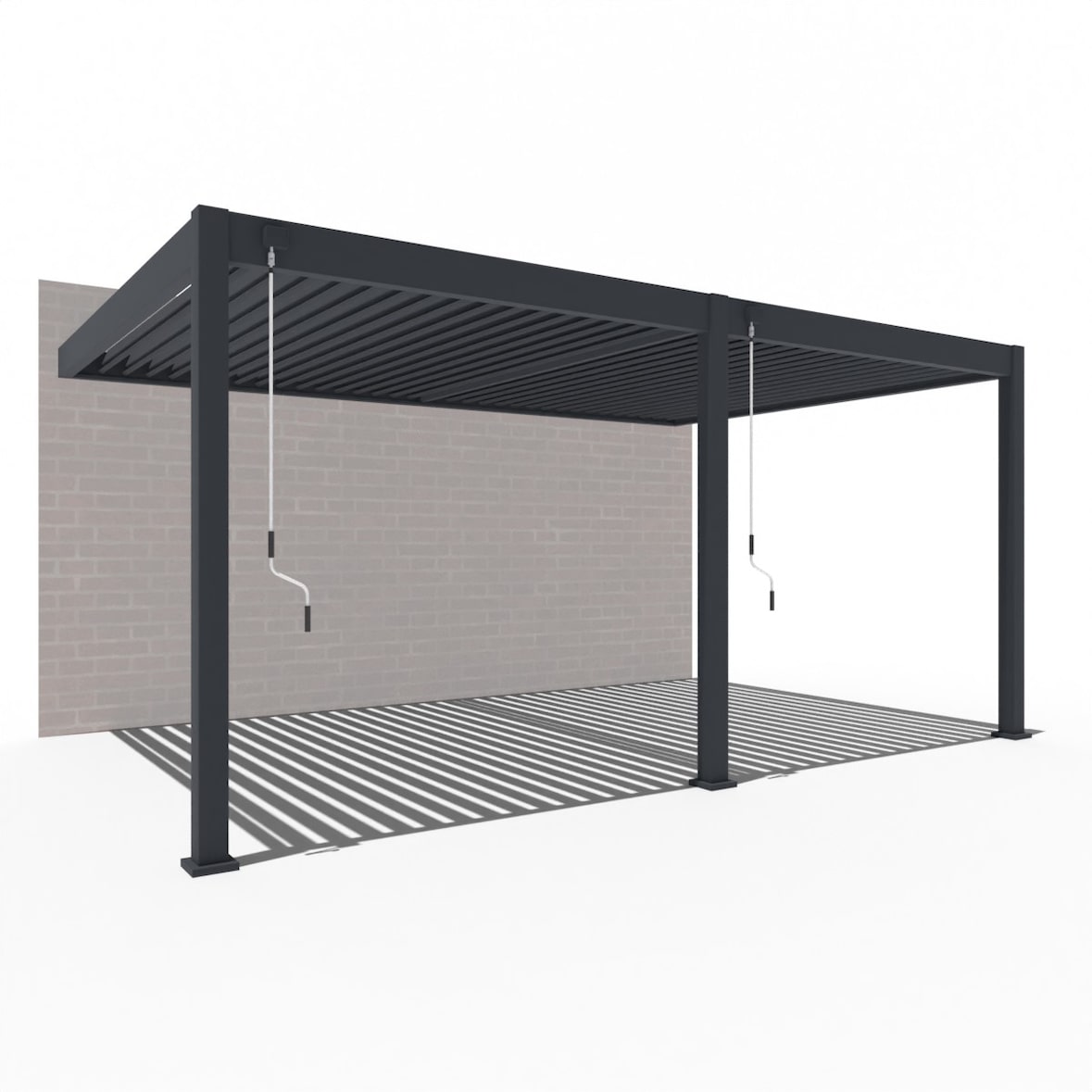Weide Deluxe | Wand Pergola | Voll Aluminium | 3,6 x 5,3 M | Lamellendach anthrazit