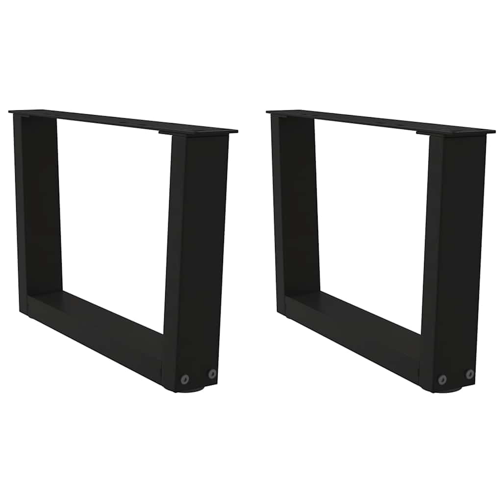 vidaXL Couchtischbeine V-Form 2 Stück Schwarz 60x(30-31,3) cm Stahl