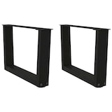 thumbnail of vidaXL Couchtischbeine V-Form 2 Stück Schwarz 60x(30-31,3) cm Stahl