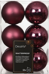 thumbnail of 12 Weihnachtskugeln Kunststoff 6cm Christbaumkugeln - Weihnachtsbaumkugeln Christbaumschmuck Weihnachtsbaumschmuck bruchsicher Dunkelrosa