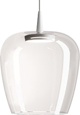 thumbnail of Zafferano Bilia 230V LED 8W Pendelleuchte aus mundgeblasenem Borosilikatglas, Diffusor mit 27 cm Durchmesser, glockenförmiges Design, weiß
