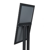 thumbnail of Danieli Store | Tablón de anuncios para exterior negro | Expositor Atril Porta Menú, puerta abatible y cerradura | Tablón para suelo tamaño 4xA4