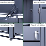 thumbnail of Mülltonnenbox 4er Tonne | bis 240 Liter | Anthrazitgrau RAL 7016 | verzinkter Stahl | Premium Dämpfer| Aufkleber-Set | wetterfest