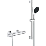 thumbnail of Ensemble de douche avec mitigeur thermostatique, pommeau 1 jet, barre 60cm et flexible - GROHE 34597001 - Economie d'eau - Chrom Grohe